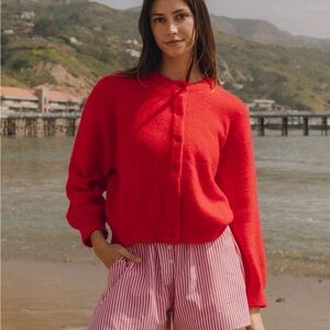 DAILY DRILLS Red Button Up Sweater M/L